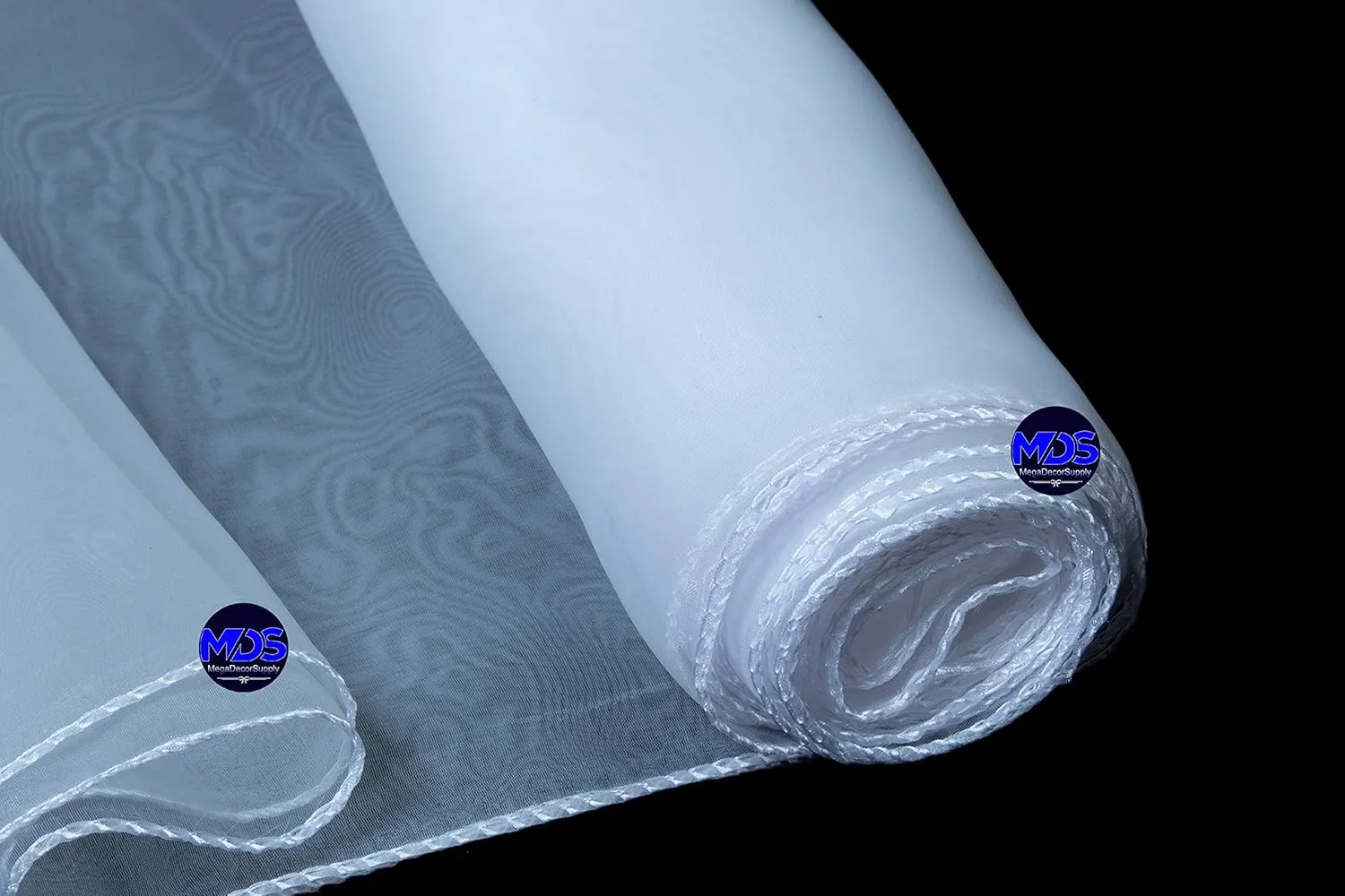 MDS 10 Pack Organza Table Runner 12 x 108 inch Long Premium Table Runners for Wedding Party, Events Decoration, Banquets Decorations, Bright and Smooth Silk Fabric Party Table Runner- White