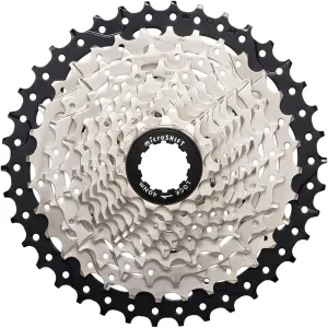 microSHIFT Sword Cassette - 10 Speed, 11-38t, Full Steel Construction, Satin Nickel, Silver
