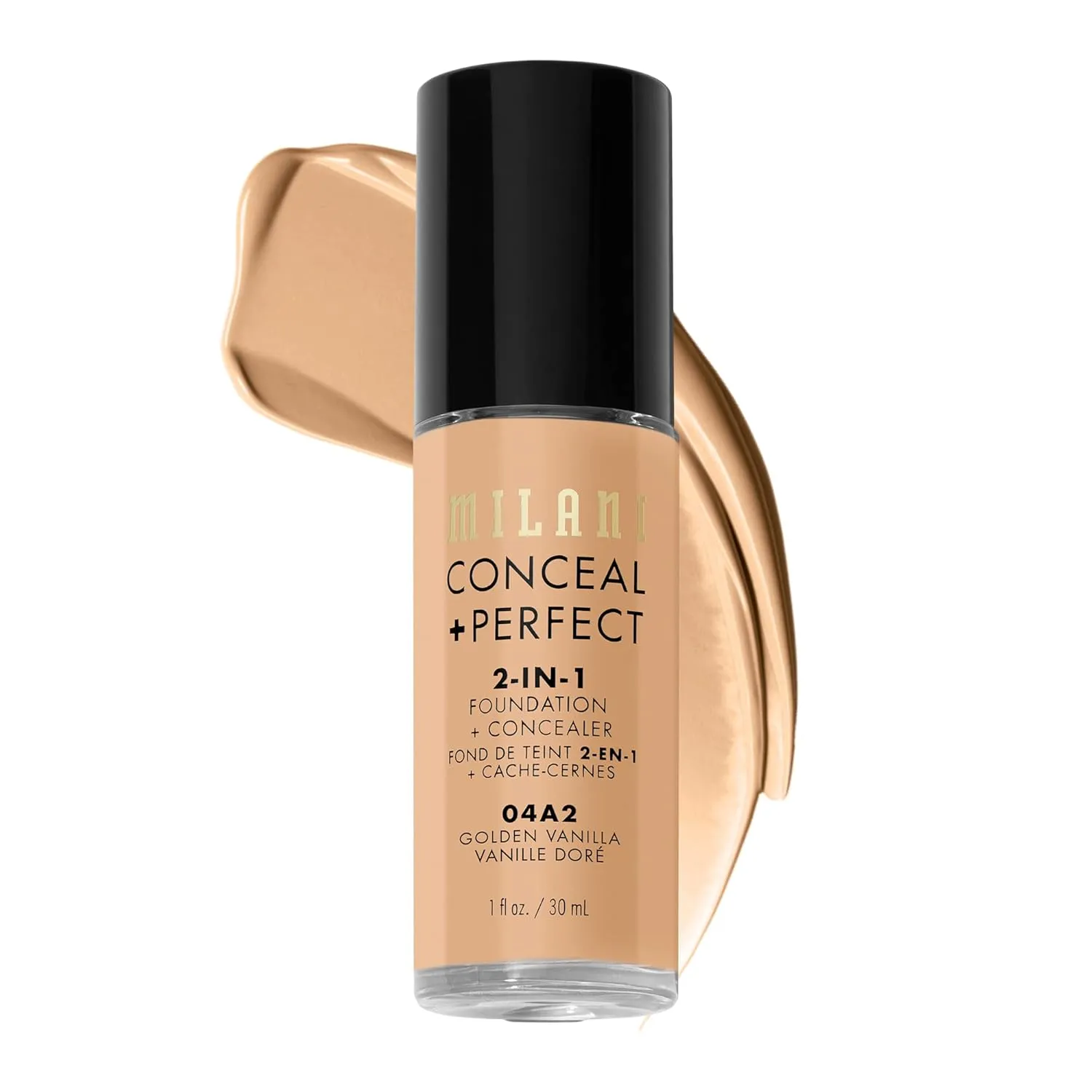 Milani Conceal   Perfect 2-in-1 Foundation   Concealer - Golden Vanilla (1 Fl. Oz.) Cruelty-Free Liquid Foundation - Cover Under-Eye Circles, Blemishes & Skin Discoloration for a Flawless Complexion