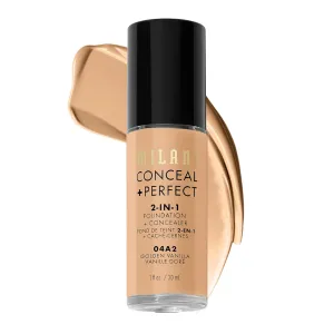 Milani Conceal   Perfect 2-in-1 Foundation   Concealer - Golden Vanilla (1 Fl. Oz.) Cruelty-Free Liquid Foundation - Cover Under-Eye Circles, Blemishes & Skin Discoloration for a Flawless Complexion
