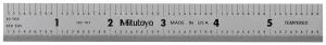 Mitutoyo 182-107, Steel Rule, 6"/150mm ( 1/10, 1/100", 1mm, 0.5mm), 3/64" Thick X 3/4" Wide, Satin Chrome Finish Tempered Stainless Steel
