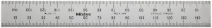 Mitutoyo 182-111, Steel Rule, 150mm, (1mm, 1/2mm), 1.2mm Thick X 19mm Wide, Satin Chrome Finish Tempered Stainless Steel