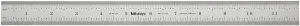 Mitutoyo 182-126, Steel Rule, 12"/300mm ( 1/50, 1/100", 1mm, 0.5mm), 3/64" Thick X 1" Wide, Satin Chrome Finish Tempered Stainless Steel