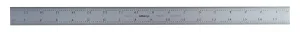 Mitutoyo 182-145, Steel Rule, 18"/450mm ( 1/32, 1/64", 1mm, 0.5mm), 3/64" Thick X 1-3/16" Wide, Satin Chrome Finish Tempered Stainless Steel