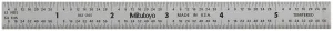 Mitutoyo 182-205, Steel Rule, 6" X 150mm, (1/32, 1/64", 1mm, 1/2mm), 1/64" Thick X 1/2" Wide, Satin Chrome Finish Tempered Stainless Steel