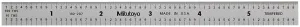 Mitutoyo 182-207, Steel Rule, 6" X 150mm, (1/10, 1/100", 1mm, 1/2mm), 1/64" Thick X 1/2" Wide, Satin Chrome Finish Tempered Stainless Steel