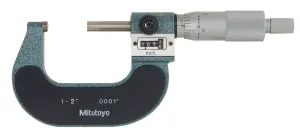 Mitutoyo 193-212 Digit Outside Micrometer, Friction Thimble, 1-2" Range, 0.0001" Graduation,  /-0.0001" Accuracy