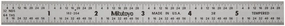Mitutoyo 182-204, Steel Rule, 6" (3R), (1/32, 1/64", 1/10", 1/50"), 1/64" Thick X 1/2" Wide, Satin Chrome Finish Tempered Stainless Steel