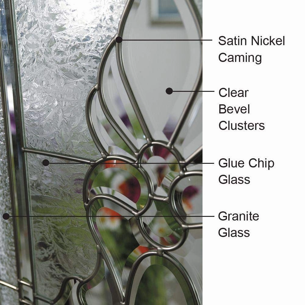 National Door Company ZZ14879L Fiberglass Smooth, Brilliant White, Left Hand in-Swing, Exterior Prehung Door, Heirloom Master Large Oval, 36"x80" with 14" Sidelites