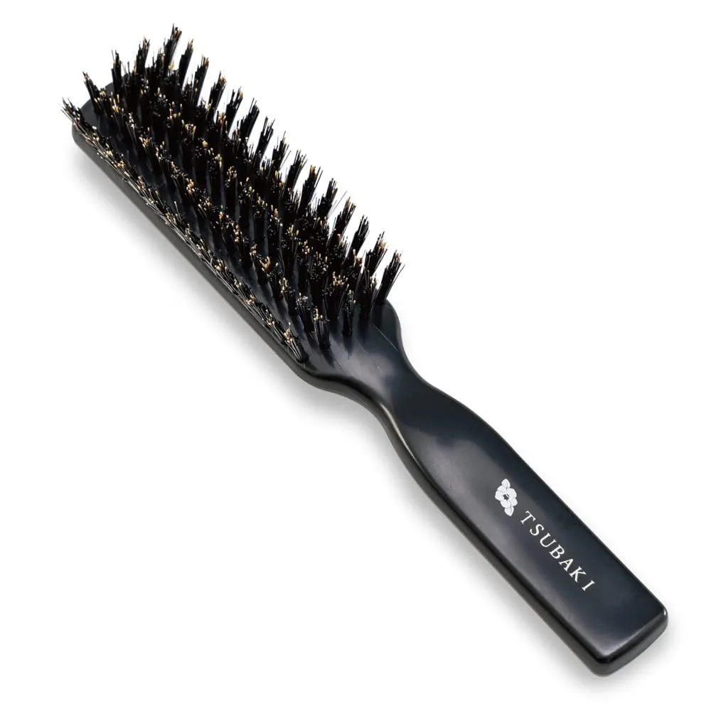 Natural Boar Bristle Hair Brush [Made in Japan] with Camellia Oil, Soft Bristles [Hair Brush], Premium Quality for All Hair Types