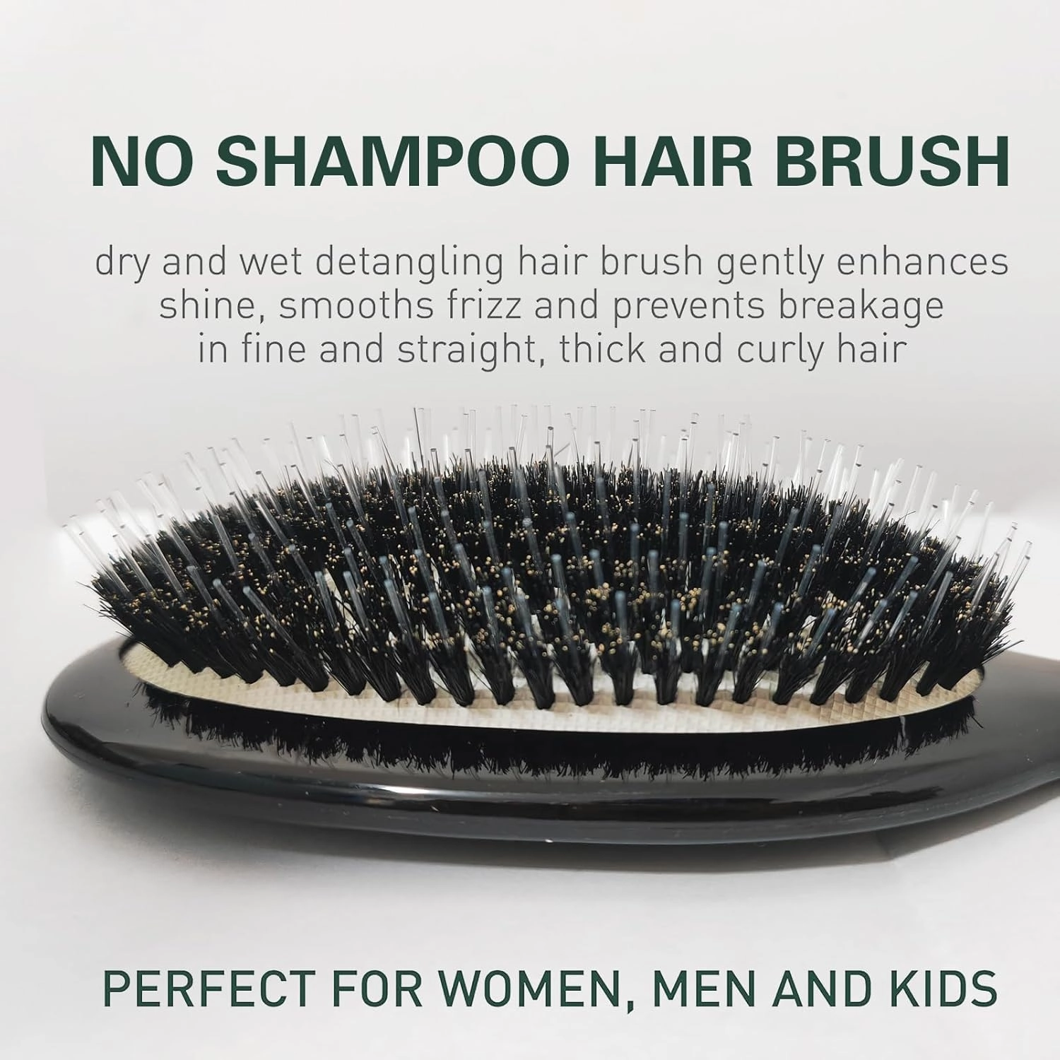 No Shampoo Hair Brush,100% Boar Bristle Hair Brush Set, Hairbrush for Women With Thick, Long or Curly Hair, for Women,Soft Natural Bristles (C)