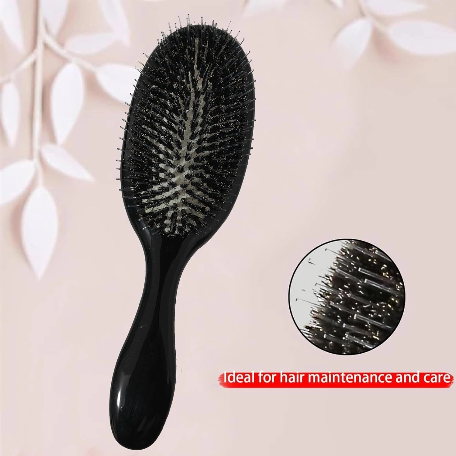 No Shampoo Hair Brush,100% Boar Bristle Hair Brush Set, Hairbrush for Women With Thick, Long or Curly Hair, for Women,Soft Natural Bristles (C)