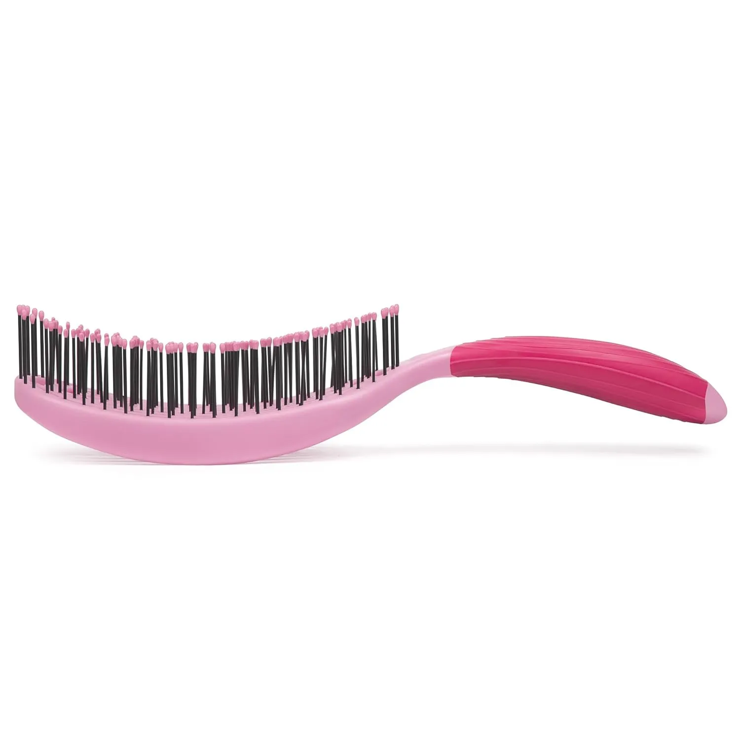 NuWay 4Hair C Brush - Professional Curved Hairbrush - Vented Design Delivers Smoothing And Volumizing Drying Experience - Heat Resistant Bristles For Drying Detangling and Styling - Petal Pink - 1 Pc