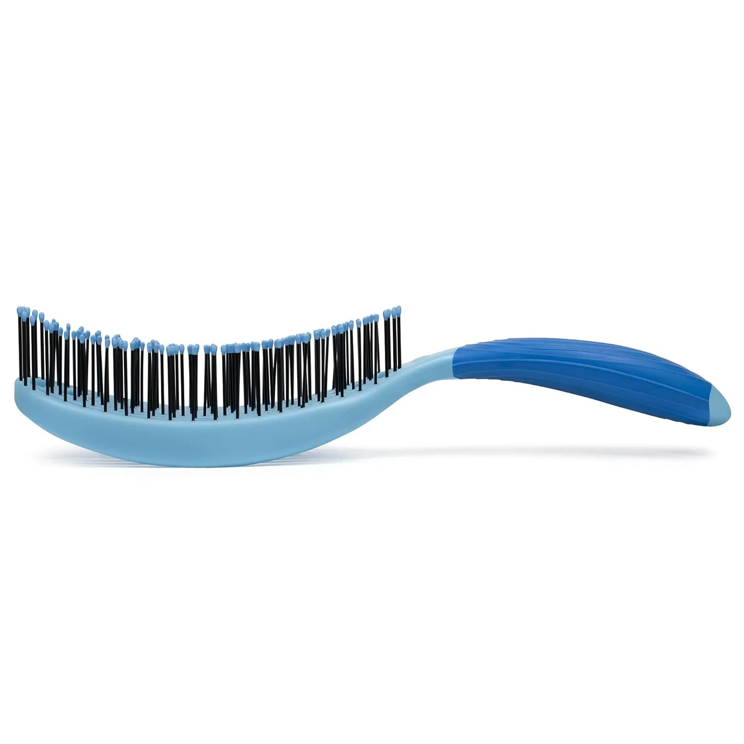 NuWay 4Hair C Brush - Professional Curved Hairbrush - Vented Design Delivers Smoothing And Volumizing Drying Experience - Heat Resistant Bristles For Drying Detangling and Styling - Sky Blue - 1 Pc