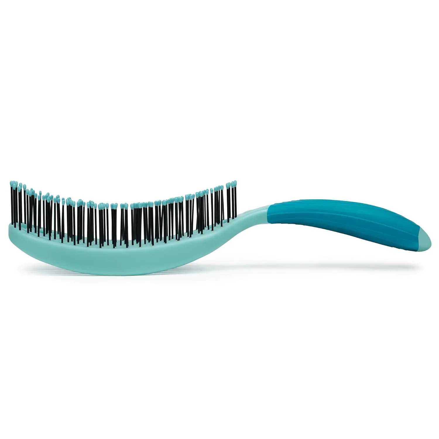 NuWay 4Hair C Brush - Professional Curved Hairbrush - Vented Design Delivers Smoothing And Volumizing Drying Experience - Heat Resistant Bristles For Drying Detangling and Styling - Turquoise - 1 Pc
