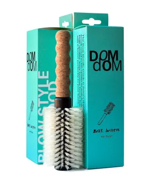 Nylon Boar Bristle Hair Brush - Round Blowout Brush, Medium 2.3" Barrel, Anti Static, Cork Comfort Grip Handle