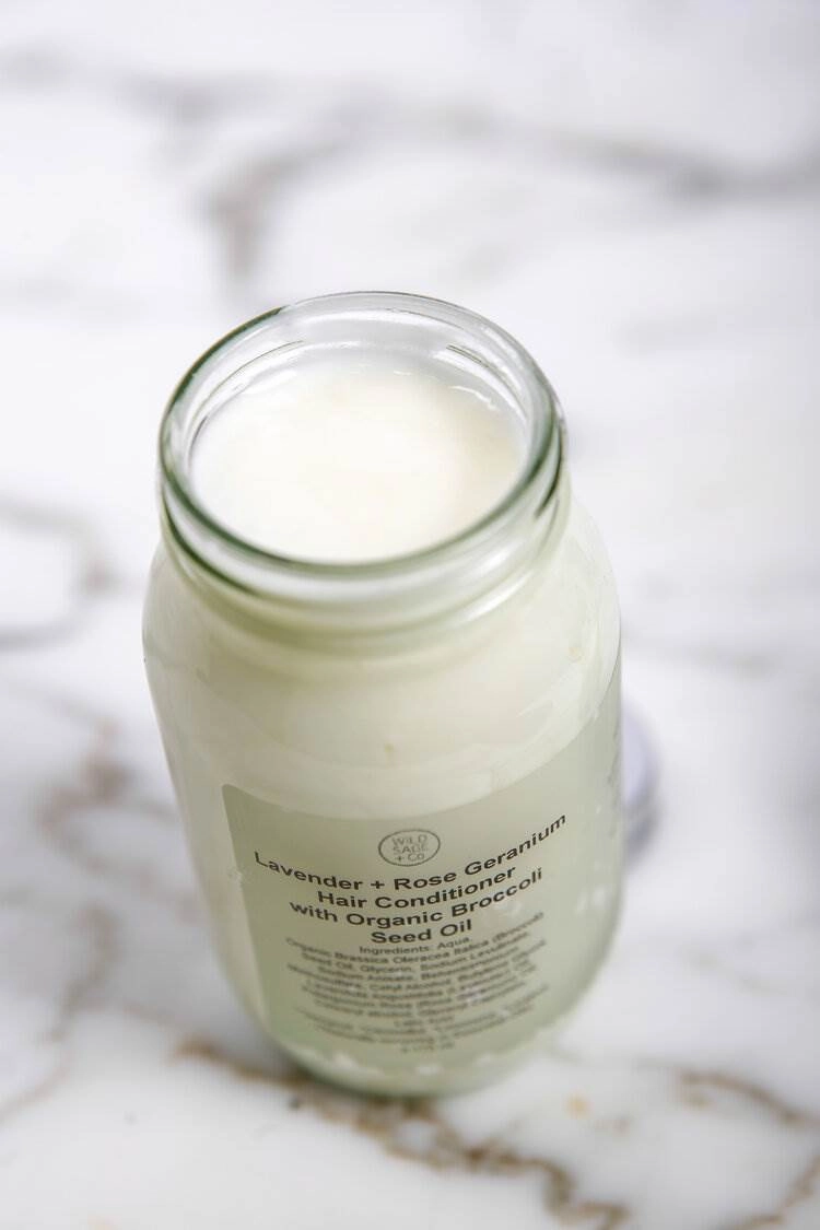 Organic Broccoli   Rose Geranium Hair Conditioner from Wild Sage   Co
