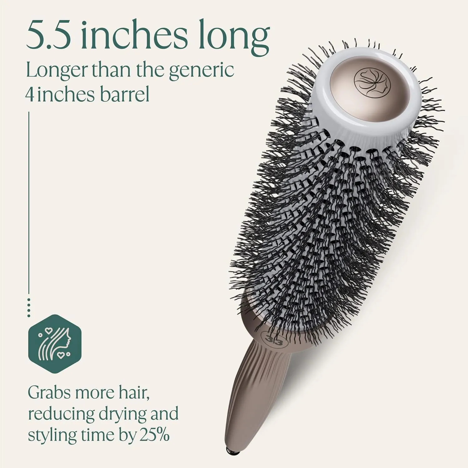 Osensia Round Brush for Blow Drying 1.3 Inch, Vented Hairbrush for Styling, Salon Blowouts, All Hair Types, Ionic, Ceramic, Builds Hair Volume, Reduces Frizz