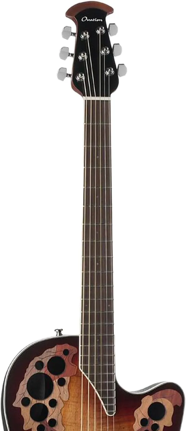 Ovation Celebrity Elite Plus Figured Koa Top Acoustic-Electric Guitar, Koa Burst