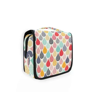 Oyihfvs Colorful Hand Drawn Water Droplet Seamless Hanging Wash Gargle Toiletry Bag Travel Cosmetic Makeup Case Organizer Storage Large Portable