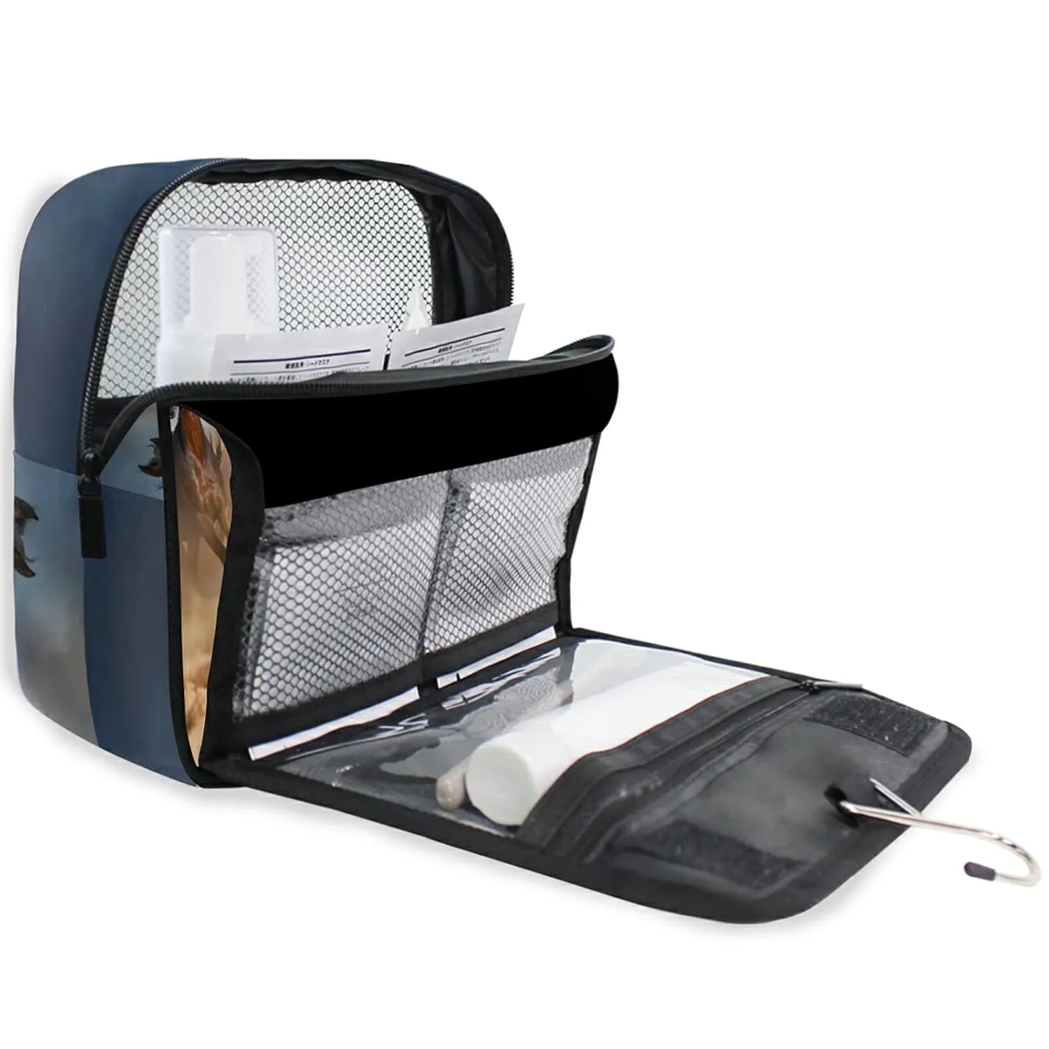 Oyihfvs Horse Herd Run in Desert Hanging Wash Gargle Toiletry Bag Travel Cosmetic Makeup Case Organizer Storage Large Portable