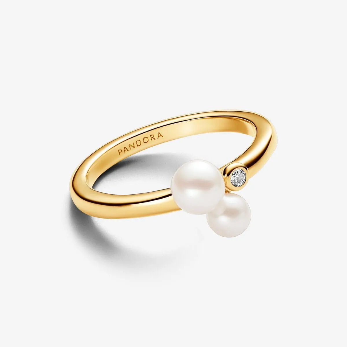 PANDORA Duo Treated Freshwater Cultured Pearls Ring - Ring for Women - Gift for Her - Cubic Zirconia & Freshwater Pearl - With Gift Box