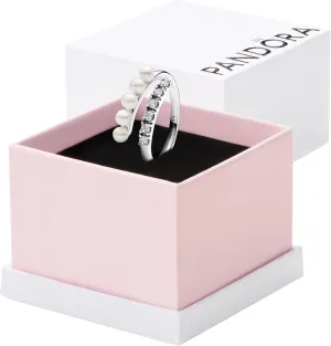 PANDORA Treated Freshwater Cultured Pearls & Stones Open Ring - Ring for Women - Gift for Her Shine with Cubic Zirconia & Freshwater Pearl - With Gift Box