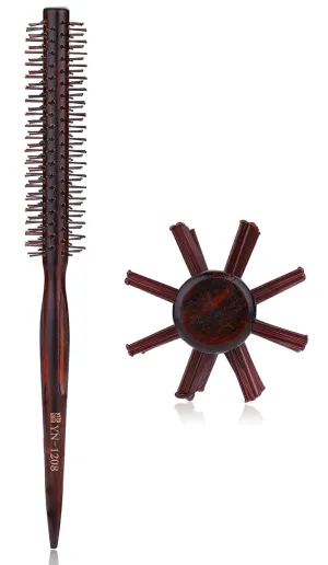 PERFEHAIR Small Round Hair Brush for Blow-drying, 1 Inch, Nylon Bristle Roller Hairbrush for Styling Men's & Women's Short, Thin, Fine Hair or Beard