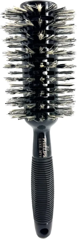 Phillips Brush Luxe Monster Vent 4 Professional Hair Brush (2.75” Diameter Barrel) – Black & Rose Gold Vented Hairbrush with Nylon Reinforced Boar Hair Bristles, Ergonomic Rubber Grip