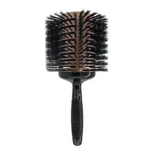 Phillips Brush Luxe Tourmaline Monster Vent 1 Professional Hair Brush (5” Diameter Barrel) - Vented Hairbrush Nylon Reinforced Boar Hair Bristles, Sleek Rose Gold & Black Color