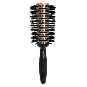 Phillips Brush Luxe Tourmaline Monster Vent 4 Professional Hair Brush (3” Diameter Barrel) - Vented Hairbrush Nylon Reinforced Boar Bristles, Sleek Rose Gold & Black