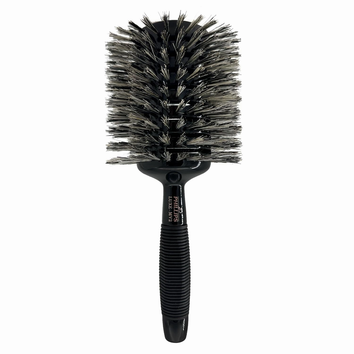 Phillips Brush Luxe Monster Vent 2 Professional Hair Brush (4.5” Diameter Barrel) – Black & Rose Gold Vented Hairbrush with Nylon Reinforced Boar Hair Bristles, Ergonomic Rubber Grip