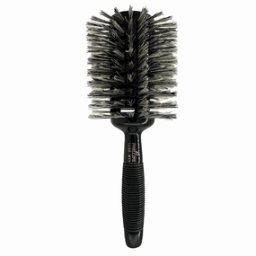 Phillips Brush Luxe Monster Vent 3 Professional Hair Brush (4” Diameter Barrel) – Black & Rose Gold Vented Hairbrush with Nylon Reinforced Boar Hair Bristles, Ergonomic Rubber Grip