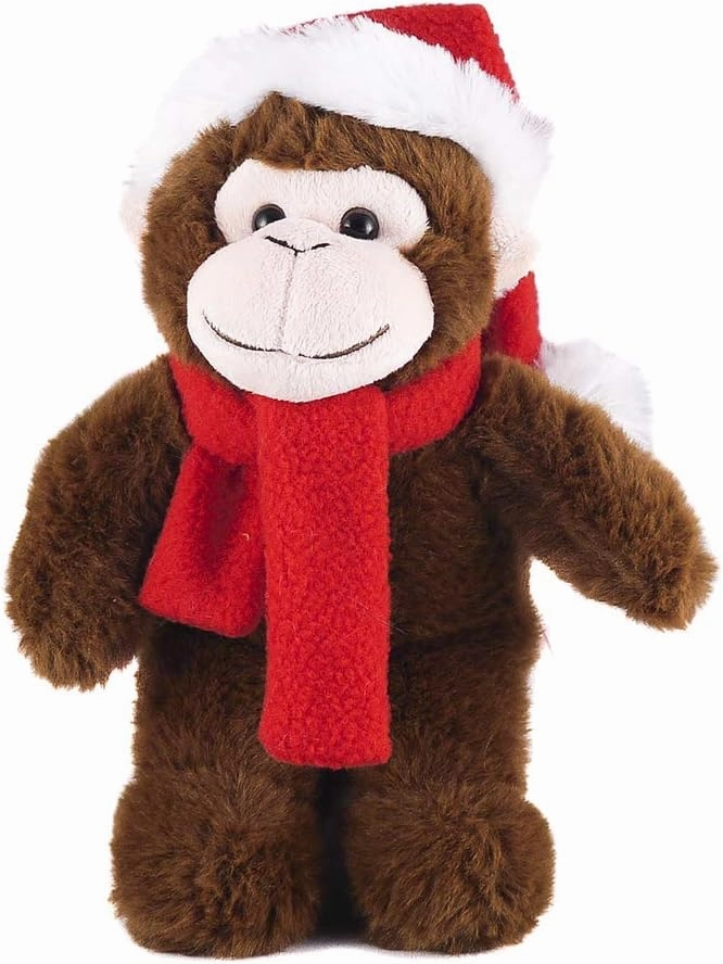 Plushland 12 inch Christmas Plush Toys, Soft Best Stuffed Animal Gift with Red and White Santa Hat and Winter Scarf, Xmas Holiday Christmas Stocking Stuffer for Kids