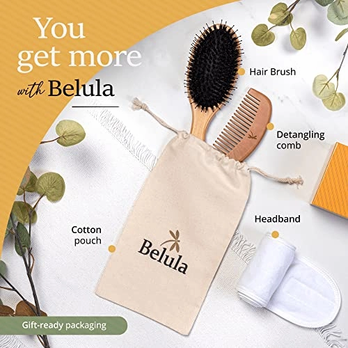 Premium Boar Bristle Hairbrush for Thick Hair for Women with Thick, Long, Curly Hair