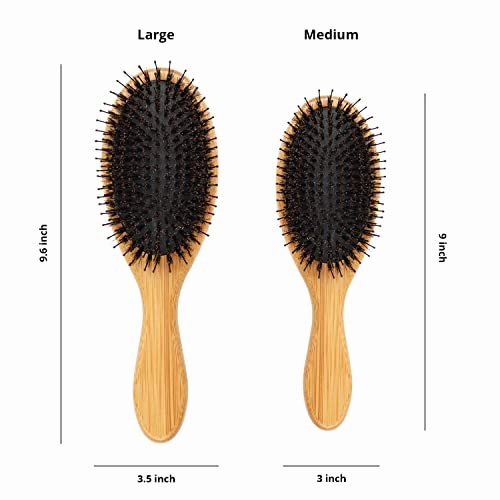 Premium Boar Bristle Hairbrush for Thick, Long or Curly Hair Set
