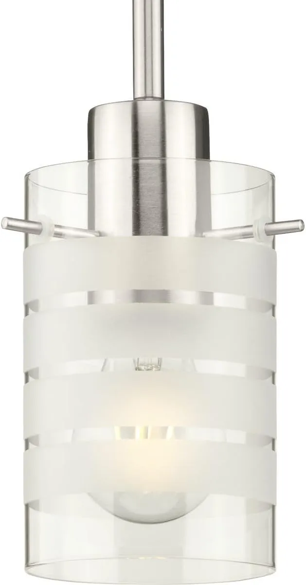 Progress Lighting P5158-09 Traditional Three Foyer Pendant from Seeded Glass Collection in Pewter, Nickel, Silver Finish Lighting Accessory, 3-7/8-Inch Diameter x 7-1/4-Inch Height