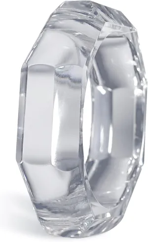 Pure Hands Diaphanus Virtue- Handmade Lightweight, Transparent Chunky Crystal Clear Acrylic Bracelet for Women (2.6 Inches).