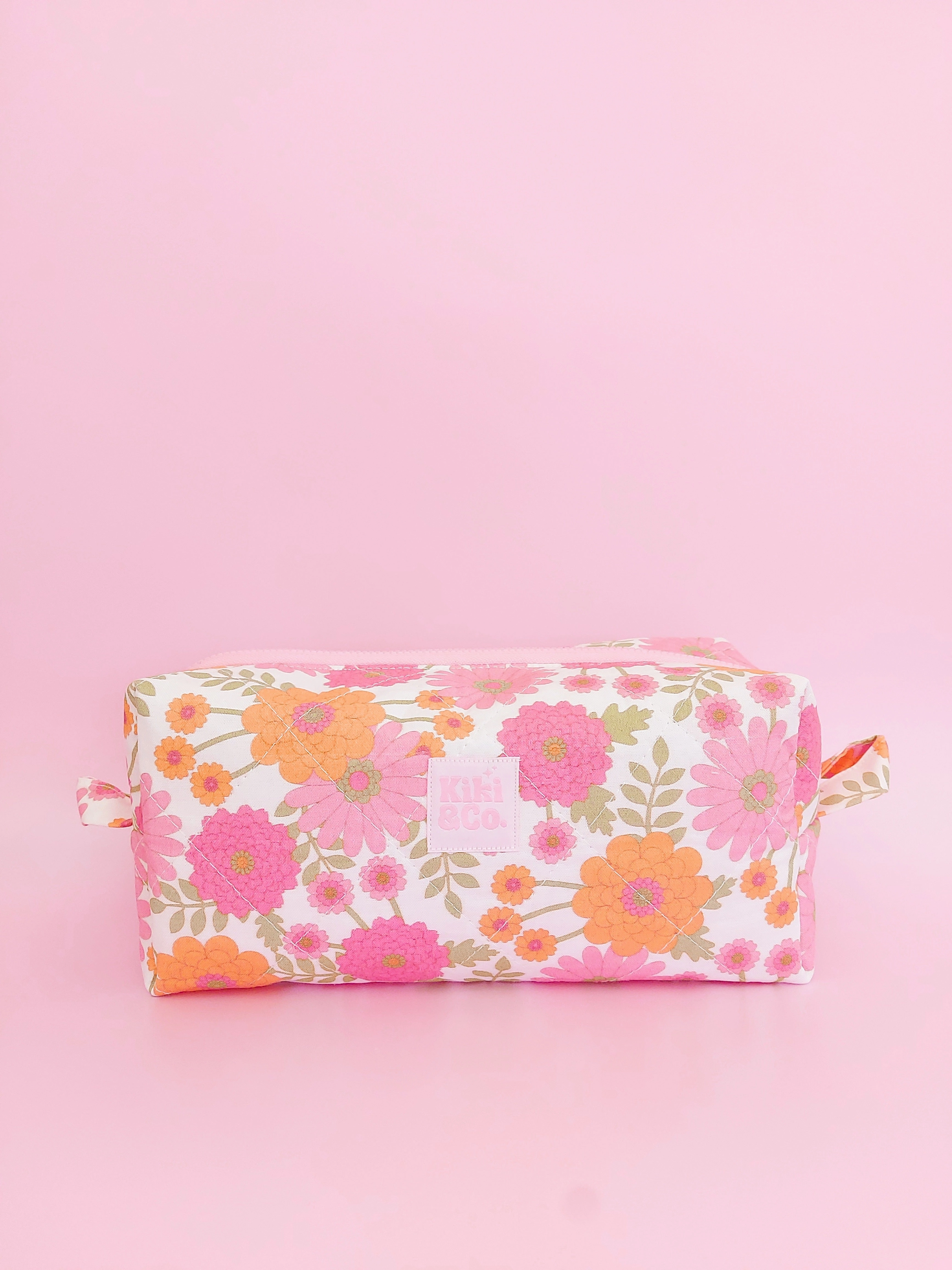 Quilted Makeup Bag- Vintage Floral