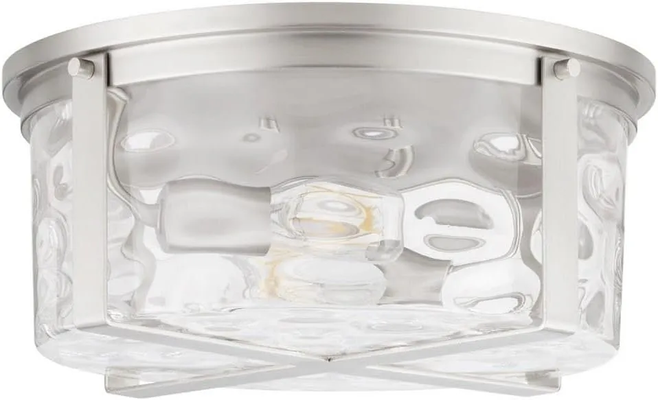 Quorum Lighting 3111-2-65 Steinway Two Light Ceiling Mount Outdoor Pewter, Nickel, Silver