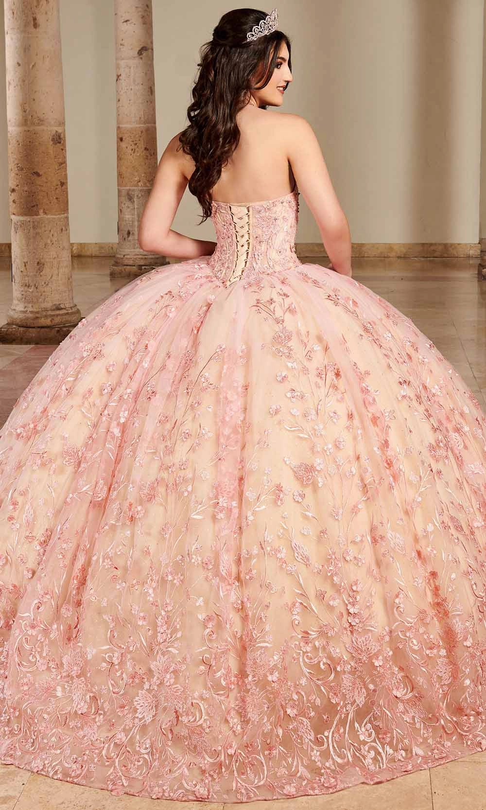 Rachel Allan RQ1123 - Scoop Floral Lace Ballgown