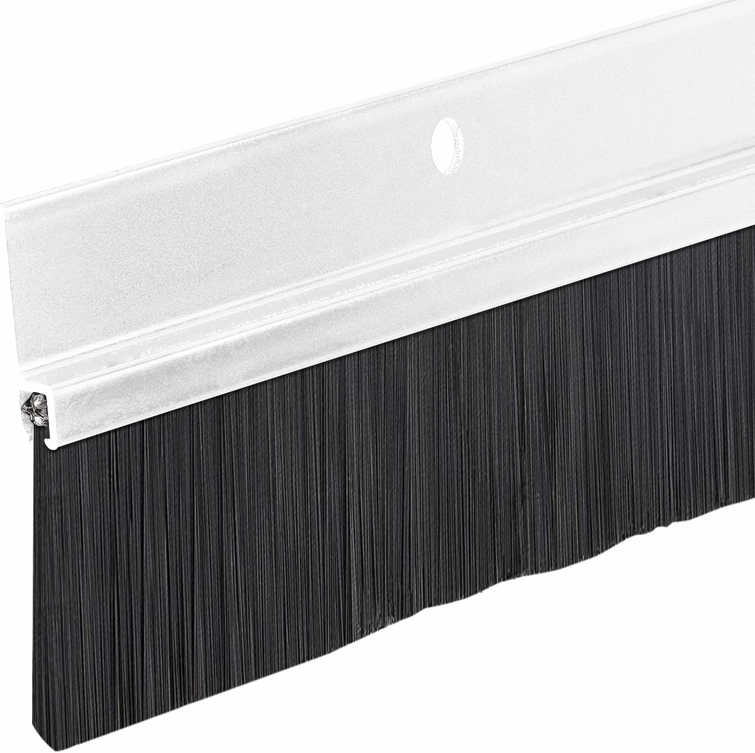Randall Manufacturing Co., Inc | Door Sweeps – Aluminum & Brush | Brush Sweeps for Gaps Up to 1 1/2” | Clear Satin Anodized Trim with Black Brush | 3 Feet | Fill Gaps & Keep Unwanted Debris Out