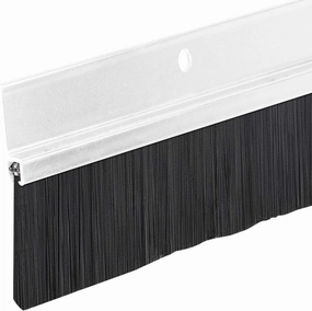 Randall Manufacturing Co., Inc | Door Sweeps – Aluminum & Brush | Brush Sweeps for Gaps Up to 1 1/2” | Clear Satin Anodized Trim with Black Brush | 3 Feet | Fill Gaps & Keep Unwanted Debris Out