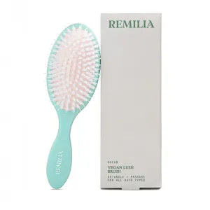 Remilia Hair Ocean Vegan Lush Brush - Detangling Brush for All Hair Types, Natural, Straight, Curly, Wet, & Dry Hair - Hair Comb with Vegan Boar Bristles & Soft Ballpoint Tips