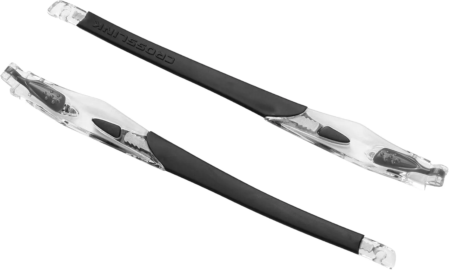 Replacement Temples Arms for Oakley Crosslink Glass Satin Clear Frame - with Black Icon Ring
