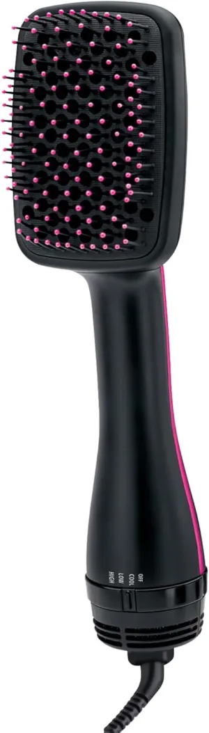 REVLON One-Step Hair Dryer and Styler, All-in-One Detangling and Straightener Brush for Salon-Quality Smooth, Straight Hair, More Shine and Less Frizz, Black