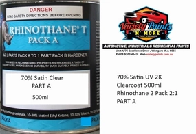 Rhinothane 70% 2K Satin UV CLEARCOAT 500ml 2:1 PART A