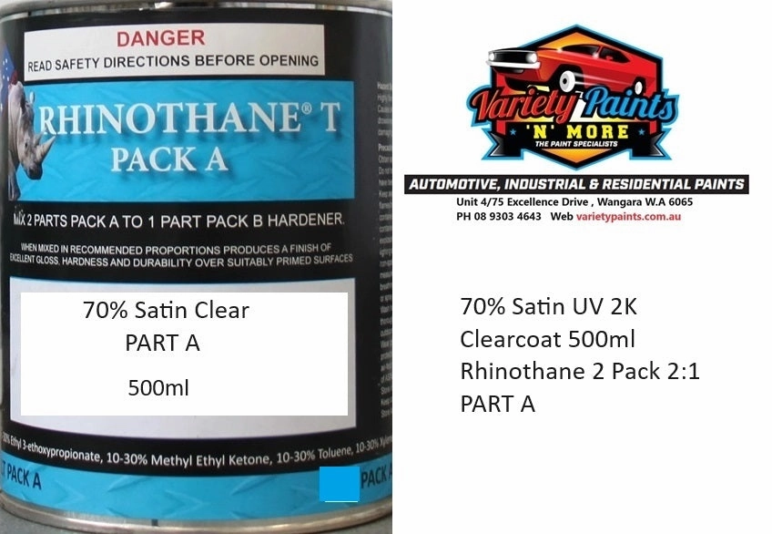 Rhinothane 70% 2K Satin UV CLEARCOAT 500ml 2:1 PART A