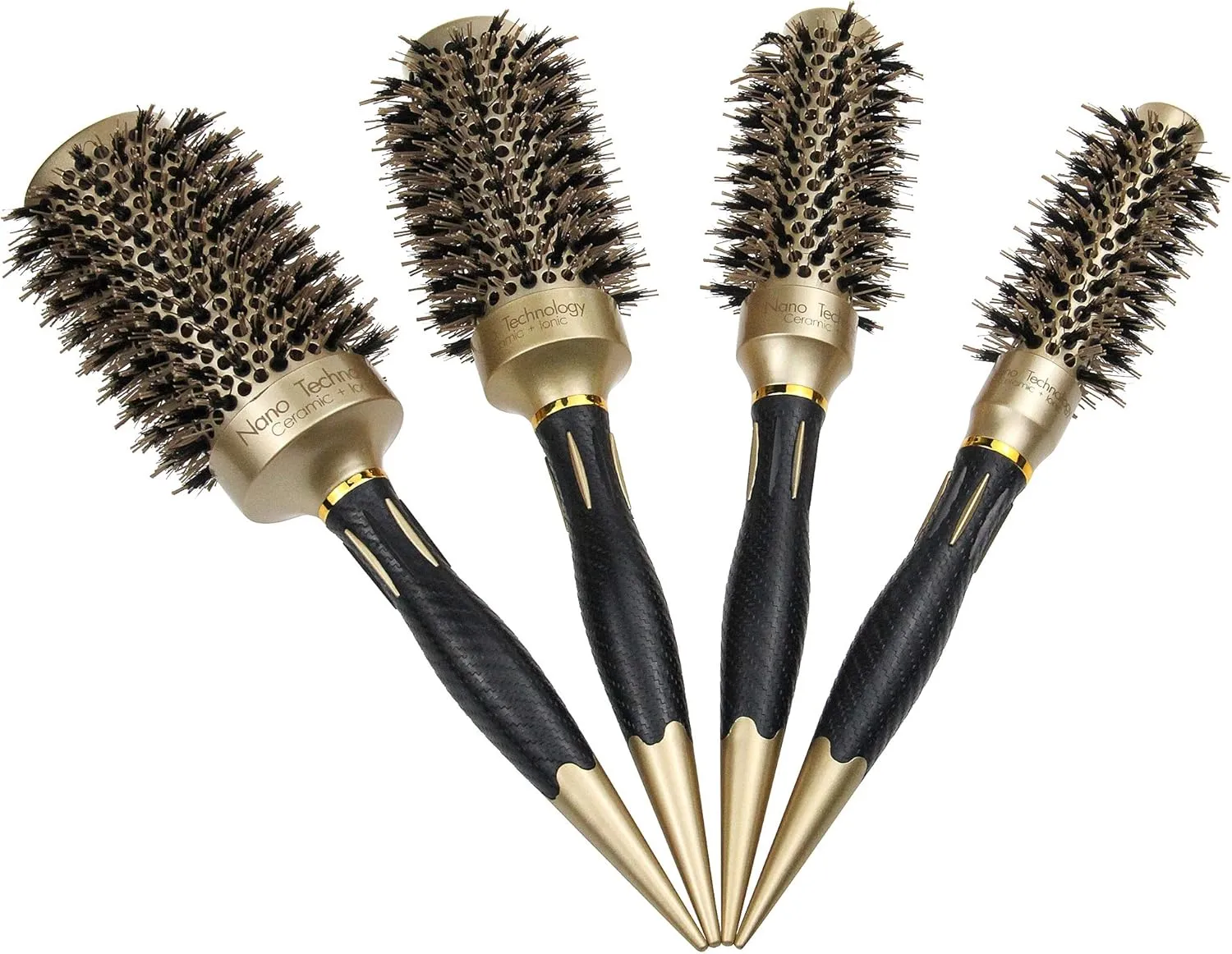 Round Thermal Brush Set, Professional Nano Ceramic & Ionic Barrel Hair Styling Blow Drying Curling Brush, 4 Different Sizes