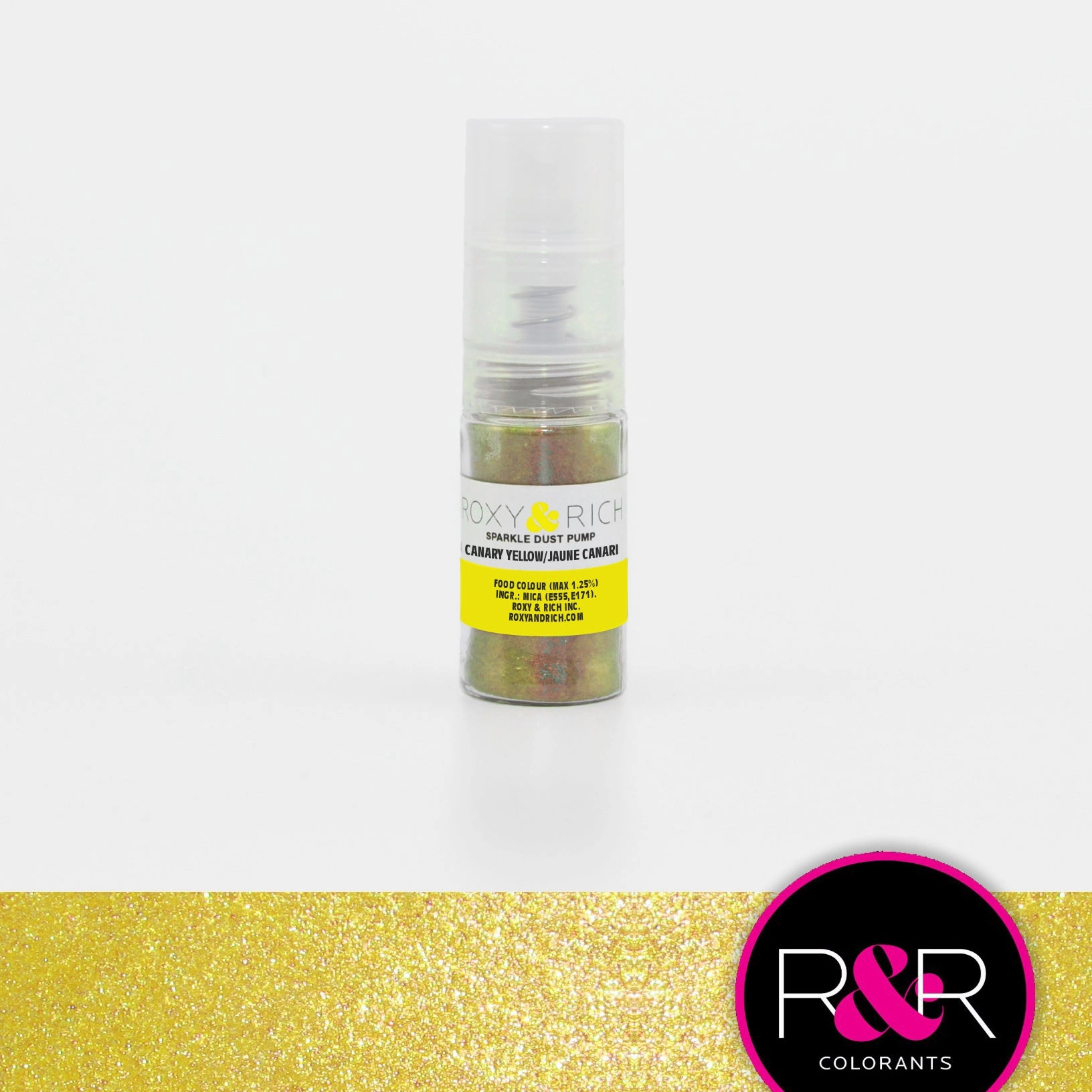 Roxy & Rich Sparkle Dust Pump Highlighter Canary Yellow (# S4-012P) - 4 G